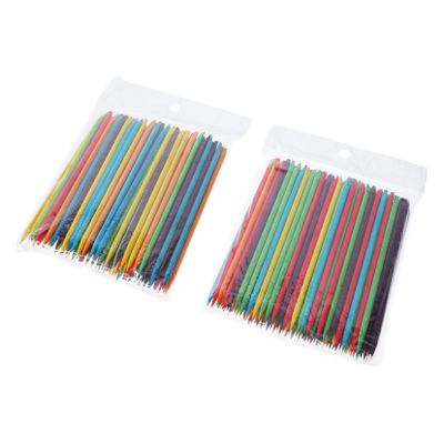 Beatifufu 2packs Manicure Tools Sticks Double Sided Nail Art Tools Easy to Use Nail Cleaning Rods for Cuticles