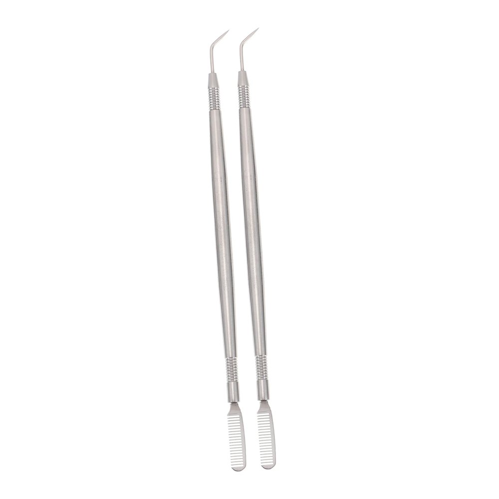Healeved 2pcs Stainless Steel Eyelash Separator and Brow Comb Dual-end Eyelash Teasing Needles for Eyebrow Perming for Makeup Artists and Personal Use