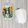 Caroline's Treasures Border Collie in Sunflowers Compact Mirror Decorative Travel Makeup Mirror for Women Girls Gifts Pocket Makeup Mirror Folding Handheld view 4