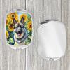 Caroline's Treasures Norwegian Elkhound in Sunflowers Compact Mirror Decorative Travel Makeup Mirror for Women Girls Gifts Pocket Makeup Mirror Folding Handheld view 4