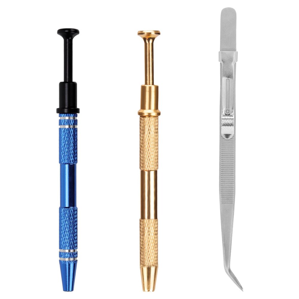 3pcs Piercing Ball Grabber Tool, Earring Ball Holder Jewelry Claw Grabber & Prong Tweezers Jeweler's Pick up Tool Piercing Removal Tool for Changing Jewelry Beads Gems Diamond