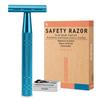 Double Edge Safety Razor, Single Blade Razors for Men and Women, with 10 Stainless Steel Safety Razor Blades, Smooth and Close Wet Shaving, Plastic Free, Blue view 1