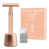 Double Edge Safety Razor with Stand, Single Blade Razors for Women, Reusable Metal Razor, with 10 Stainless Steel Double Edge Blades, Smooth and Close Shave, Plastic Free, Matte Rose Gold view 1