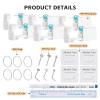 JESMODA 6 Pack Body Piercing Kit Disposable Safe Piercing Unit for Self Nose Piercing Gun at Home Professional Ear Piercing Tool with 12 Nose Studs and earrings for Women Men view 2