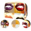 VTGHDEEQ Travel Toiletry Bag,Small Makeup Bag,Abstract Kiss Modern Lips,Make up Bags for Women view 2