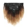Afro Kinky curly Clip In Hair Human Hair for Woman Brown Curly Clip in Hair Extension (20inch,Black) view 1