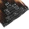 Afro Kinky curly Clip In Hair Human Hair for Woman Brown Curly Clip in Hair Extension (20inch,Black) view 2