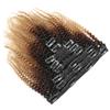 Afro Kinky curly Clip In Hair Human Hair for Woman Brown Curly Clip in Hair Extension (20inch,Black) view 4