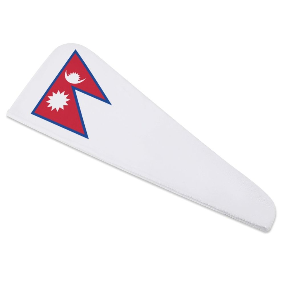 Nepal Flag Hair Towel Wrap Super Absorbent Soft Quick Dry Hair Cap Terry Cloth Dry Hair Turban for Women Girls Hair Drying Towel with Button