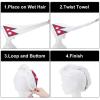 Nepal Flag Hair Towel Wrap Super Absorbent Soft Quick Dry Hair Cap Terry Cloth Dry Hair Turban for Women Girls Hair Drying Towel with Button view 3