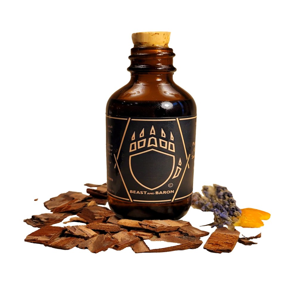 Beast and Baron Baron's Premium Beard Oil - All Natural Beard Oil - Made in the USA - All Natural Ingredients - 10 Natural Scents - All Natural Ingredients - Small Business (Monk's Sandalwood)