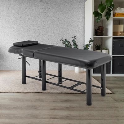 Jaxilyn Professional Massage Bed Stationary Adjustable Massage Table Spa Bed 73" x27.5 Physical Therapy Table with Memory Foam Salon Bed w/Removable Headrest Black