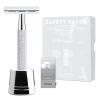 Double Edge Safety Razor with Stand, Single Blade Razors for Men and Women, Reusable Metal Razor, with 10 Double Edge Blades, Smooth and Close Shave, Shiny Silver view 1