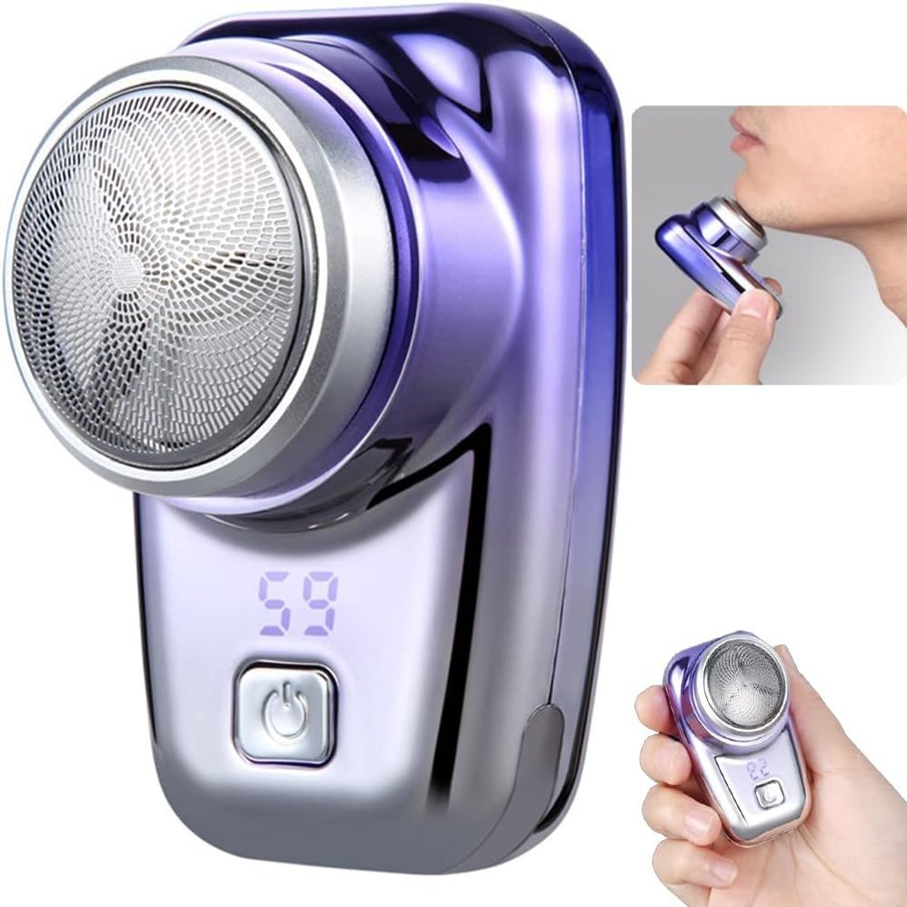 Generic Mini Shaver,Mini Shaver Portable Electric Shaver, 2024 New Upgrade with LCD Screen Mini Electric Razor Shavers for Men, One-Button Use, USB Mini Shaver Charging Suitable for Home, Car, Travel