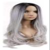 POUERW ArQray Wigs Black and Gray Gradient Color Wig Long Curly Hair Wig Lifelike Beautiful Long Wavy Harajuku Style Cosplay Wig view 1