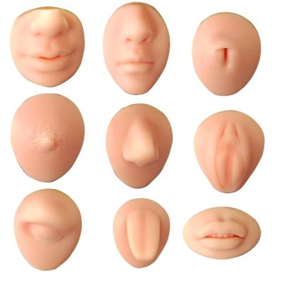 9 PCS Body Piercing Practice Model-Soft Silicone Flexible Model Body Part Displays Set-for Beginners Novice Piercer