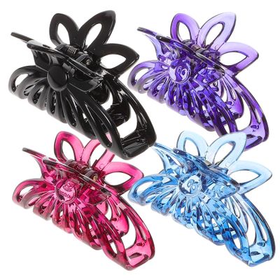 Gogogmee 4pcs Fashionable Plastic Hair Claw Clips Large for Women for Wedding Home Office Wine