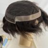 Voloria Men's Hairpiece European Human Hair Toupee 9x7inch Swiss Lace Skin PU Back Hair Replacement Wig #2 Dark Brown Color view 4