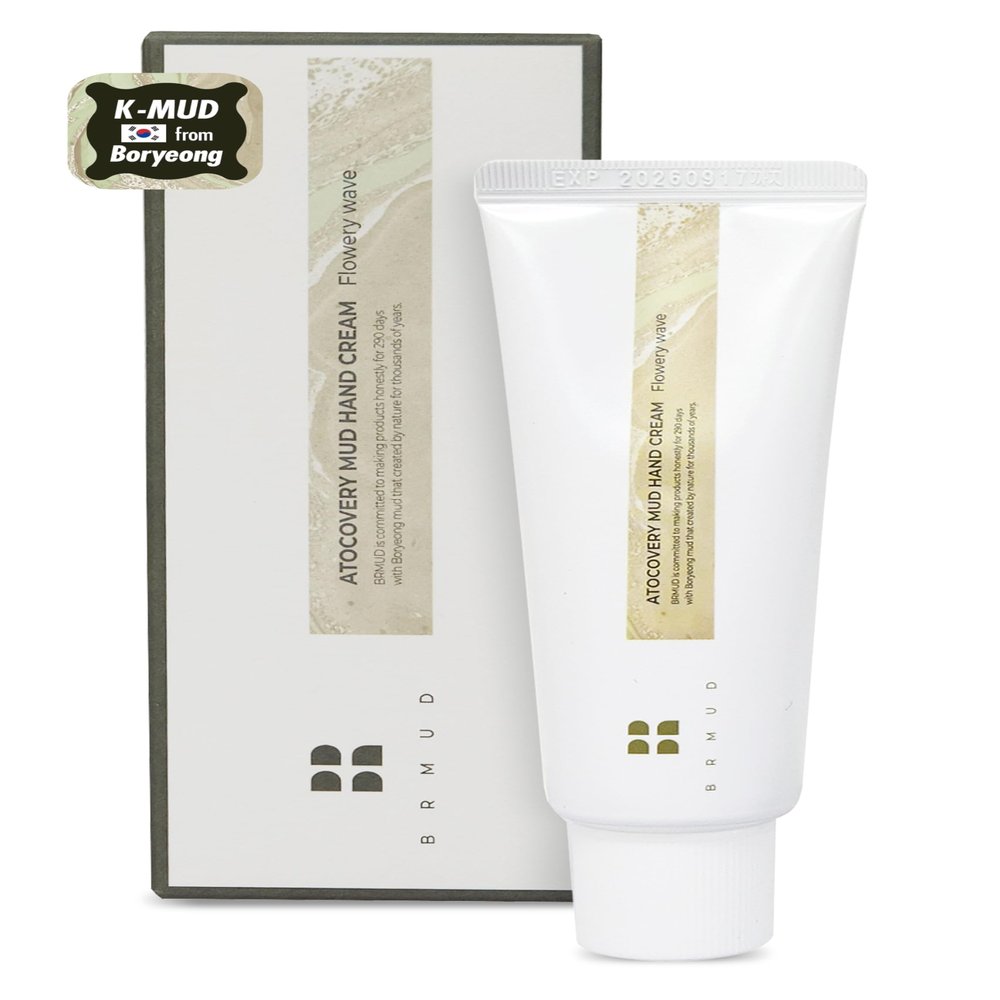 BRMUD Atocovery Mud Hand Cream #Flowery Wave - Moisturizing Perfumed Hand Moisturizer - Non Greasy Lightweight - Itchness Relief with Panthenol and Ceramide, 1.69 fl.oz.