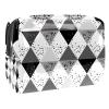 VTGHDEEQ Travel Toiletry Bag,Small Makeup Bag,Black Gray White Geometry,Make up Bags for Women view 1