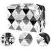 VTGHDEEQ Travel Toiletry Bag,Small Makeup Bag,Black Gray White Geometry,Make up Bags for Women view 2