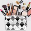 VTGHDEEQ Travel Toiletry Bag,Small Makeup Bag,Black Gray White Geometry,Make up Bags for Women view 3