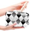 VTGHDEEQ Travel Toiletry Bag,Small Makeup Bag,Black Gray White Geometry,Make up Bags for Women view 4