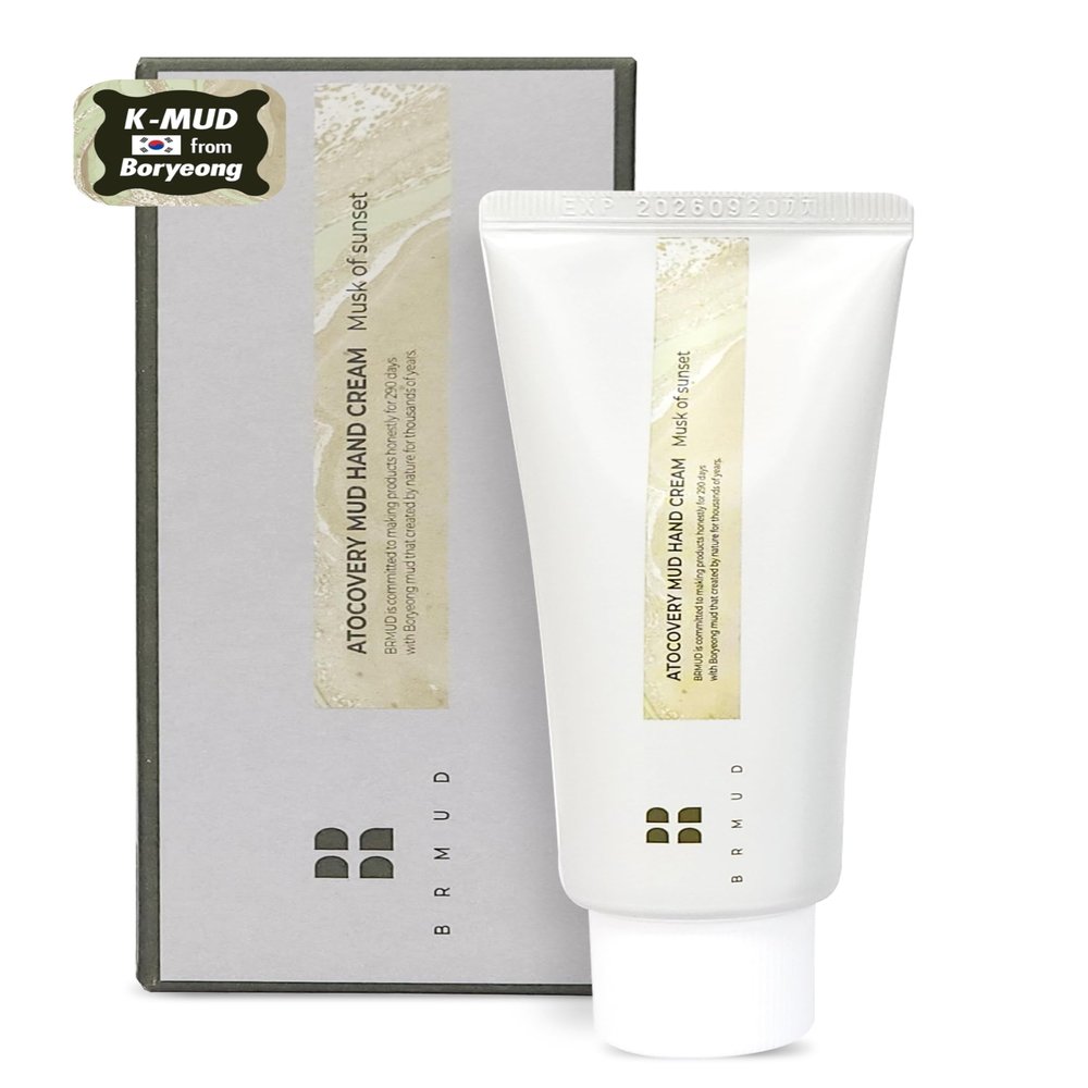 BRMUD Atocovery Mud Hand Cream #Musk of Sunset - Moisturizing Perfumed Hand Moisturizer - Non Greasy Lightweight - Itchness Relief with Panthenol and Ceramide, 1.69 fl.oz.