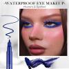 Blue Waterproof Mascara & Eyeliner, 5D Silk Fiber Lash Extension Colored Tube Mascara Volume and Length,Long-Lasting Smudge-Proof Volumizing Colorful Mscara and Liquid Eyeliner Pen Set for Women view 2