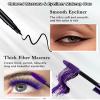 Blue Waterproof Mascara & Eyeliner, 5D Silk Fiber Lash Extension Colored Tube Mascara Volume and Length,Long-Lasting Smudge-Proof Volumizing Colorful Mscara and Liquid Eyeliner Pen Set for Women view 3