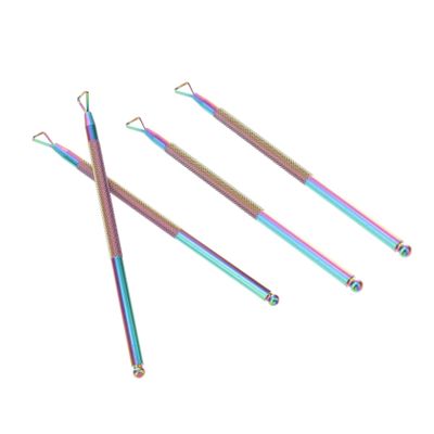 Healeved 4pcs Stainless Steel Cuticle Pusher Triangle Peeler Scraper Gel Remover for Nail Art Nail Polish Remover Tool for Salon