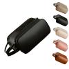 Shoyunt Luxorluxe Makeup Bag, Luxor Luxe Large Capacity Travel Cosmetic Bag, PU Leather Three Layers Makeup Travel Bag, Portable Multi-partition with Handle Makeup Bag (Black) view 1