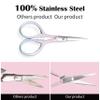 2 Pcs Eyebrow Scissors for Women, Professional Grooming Mini Scissors with Stainless Steel Straight Tip, 3.5 Inch Pink Small Scissors Beauty for Facial Hair, Eyebrows, Beard, Ear, Nose, Moustache view 2