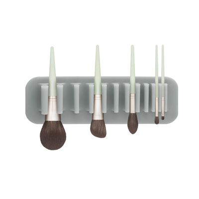 AIYAYOU Wall-Mounted Makeup Brush Organizer Silicone Cosmetic Brush Storage Rack Drying Rack Hanging Makeup Brushes Holder Wall-mounted Makeup Brush Organizer