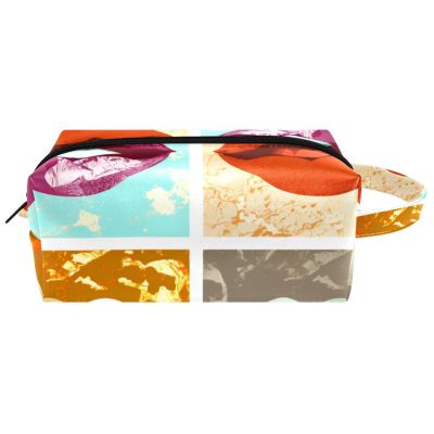 VTGHDEEQ Travel Toiletry Bag,Small Makeup Bag,Abstract Kiss Modern Lips,Make up Bags for Women