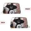 Ganghao Black and Halloween Ghost Printed Small Makeup Bag,Travel Cosmetic Bag Purse with Zipper,Water-resistant Makeup Organizer Bag for Women view 2