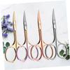Outanaya 4pcs Colorful Stainless Steel Beard Scissors for Mustache Trimming Durable Shears for Men Grooming at Home Barber Shop Random Colors view 4