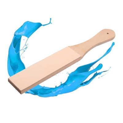 Two Sided Sharpening Stone Leather Strop with Handle Beech Beige