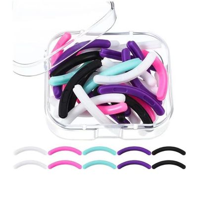 30Pcs A Box of Eyelash Curler Refill Pads Mixed Color Eyelash Curler Pads Silicone Rubber with Box Pads Eyelash for Universal Eye lash Curler Eye