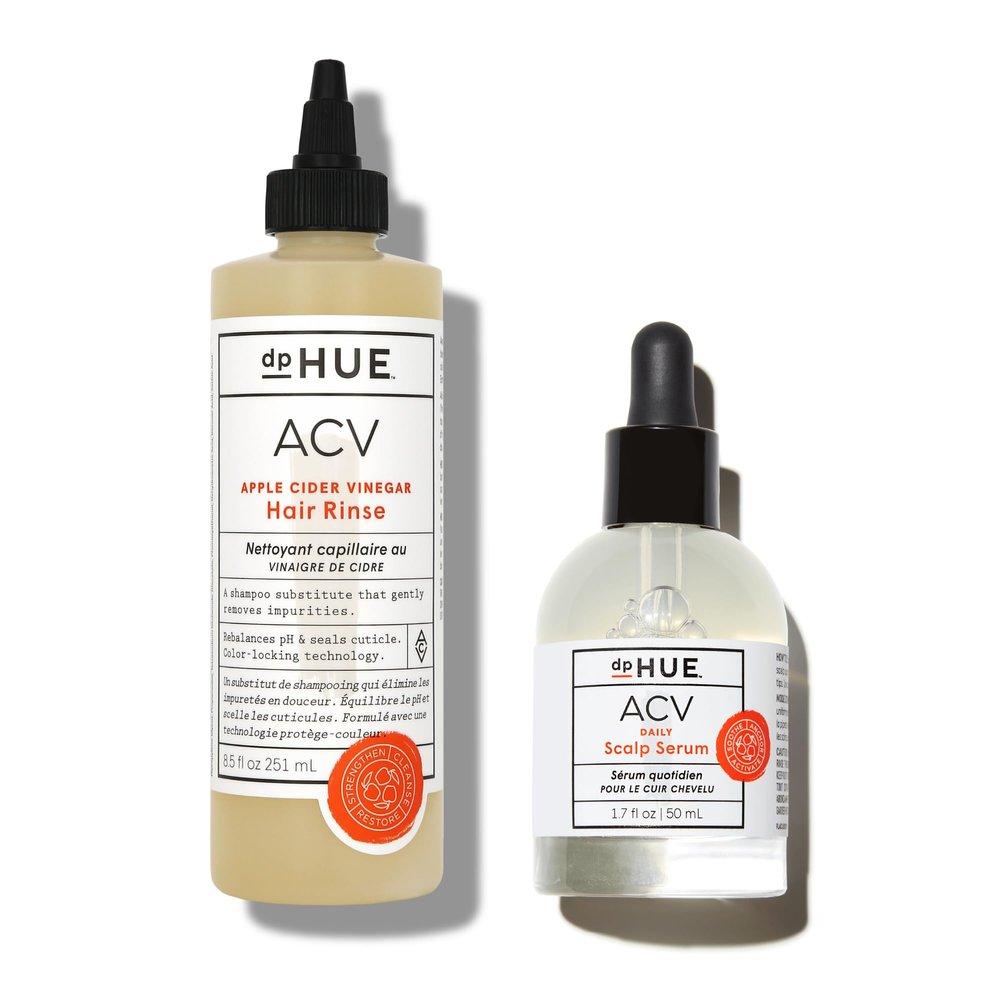 dpHUE Apple Cider Vinegar Hair Rinse (8.5 oz) + ACV Daily Scalp Serum (1.7 fl oz) - Helps Soothe Dry Scalps & Activate Healthy Hair Growth