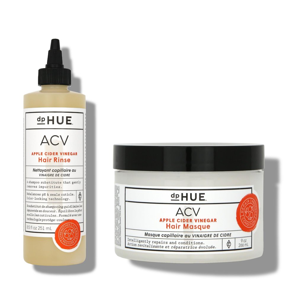 dpHUE Apple Cider Vinegar Hair Rinse (2 oz) + Apple Cider Vinegar Hair Masque (9 oz) - Helps Soothe Dry Scalps & Activate Healthy Hair Growth