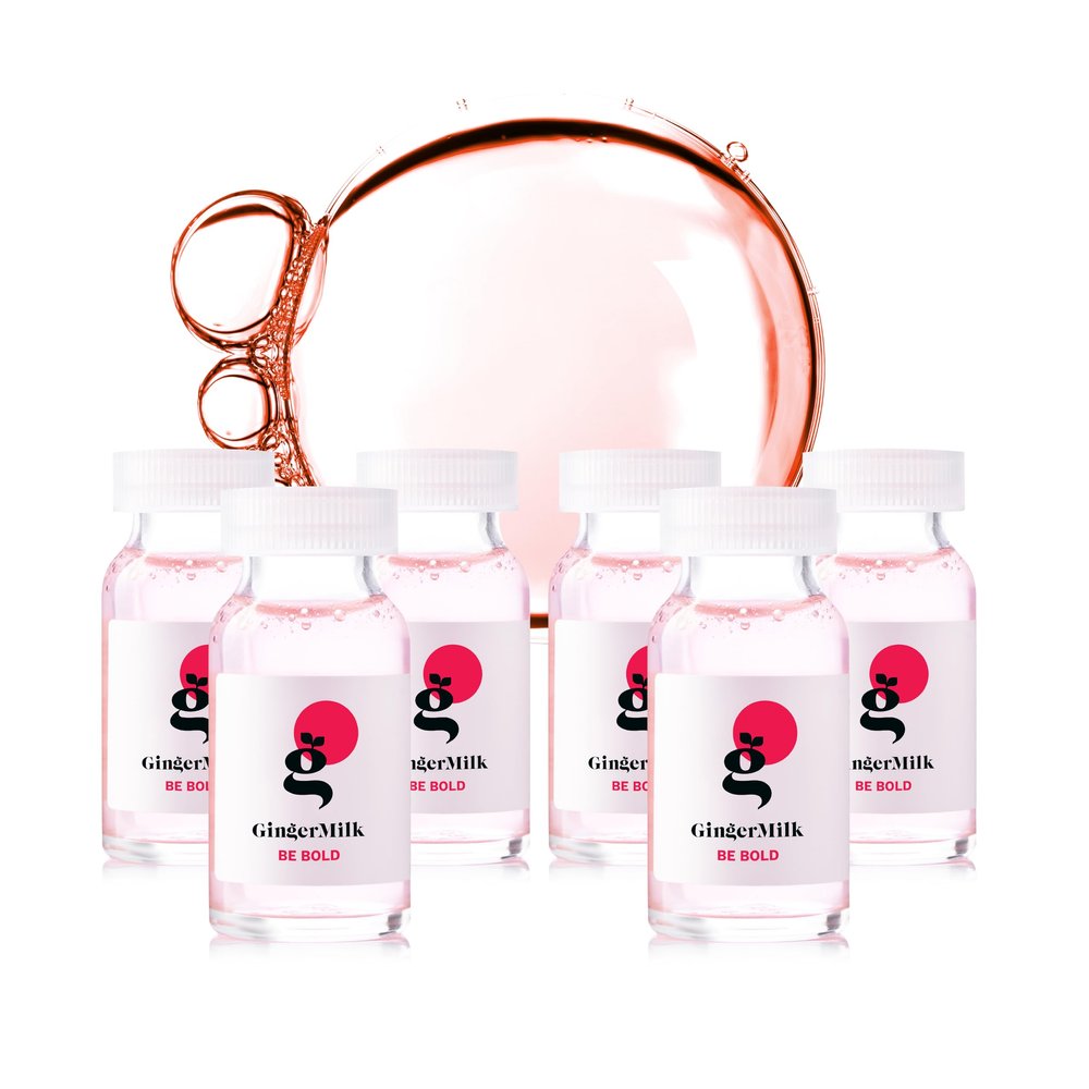 Ginger Milk Hair Repair Ampoule with Hyaluronic Acid for Damaged Hair Treatment (Pack 6 x 0.5 fl oz)