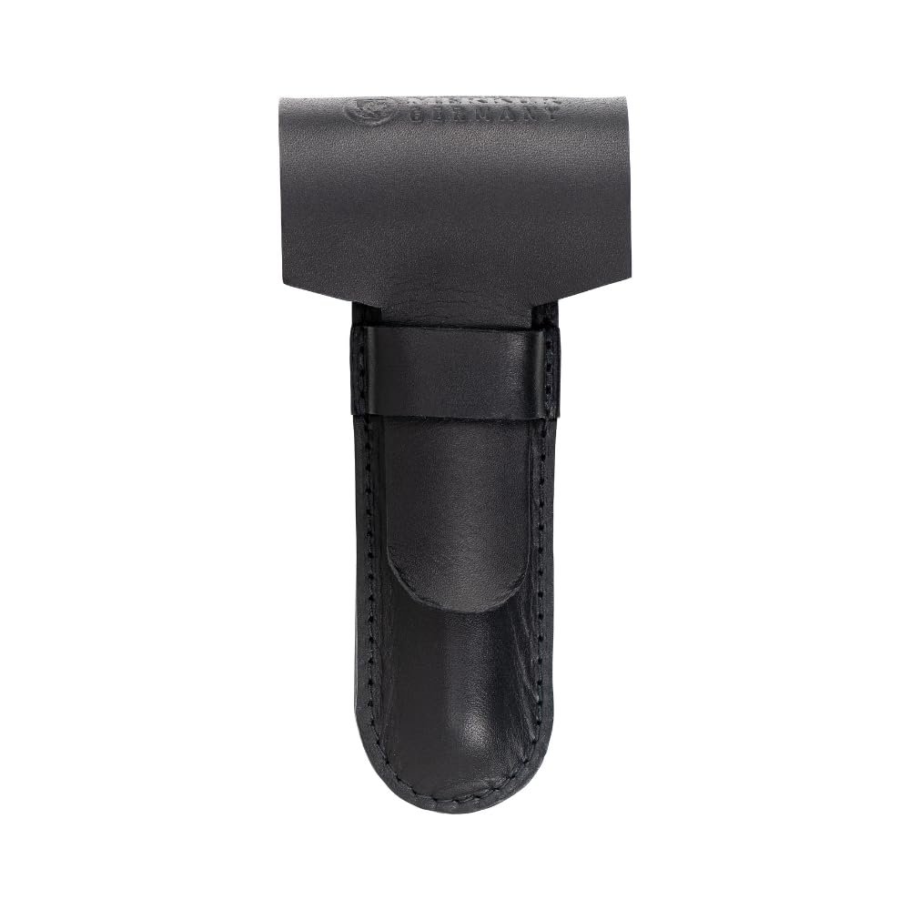 MERKUR Leather Razor Case - Black Cowhide, Fits All MERKUR Razors Except 24001, Up to 110 mm