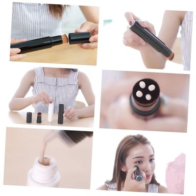 Outanaya Makeup Foundation Brush Portable Liquid Blending Brush for Cosmetics Foundation Makeup Tools Lid