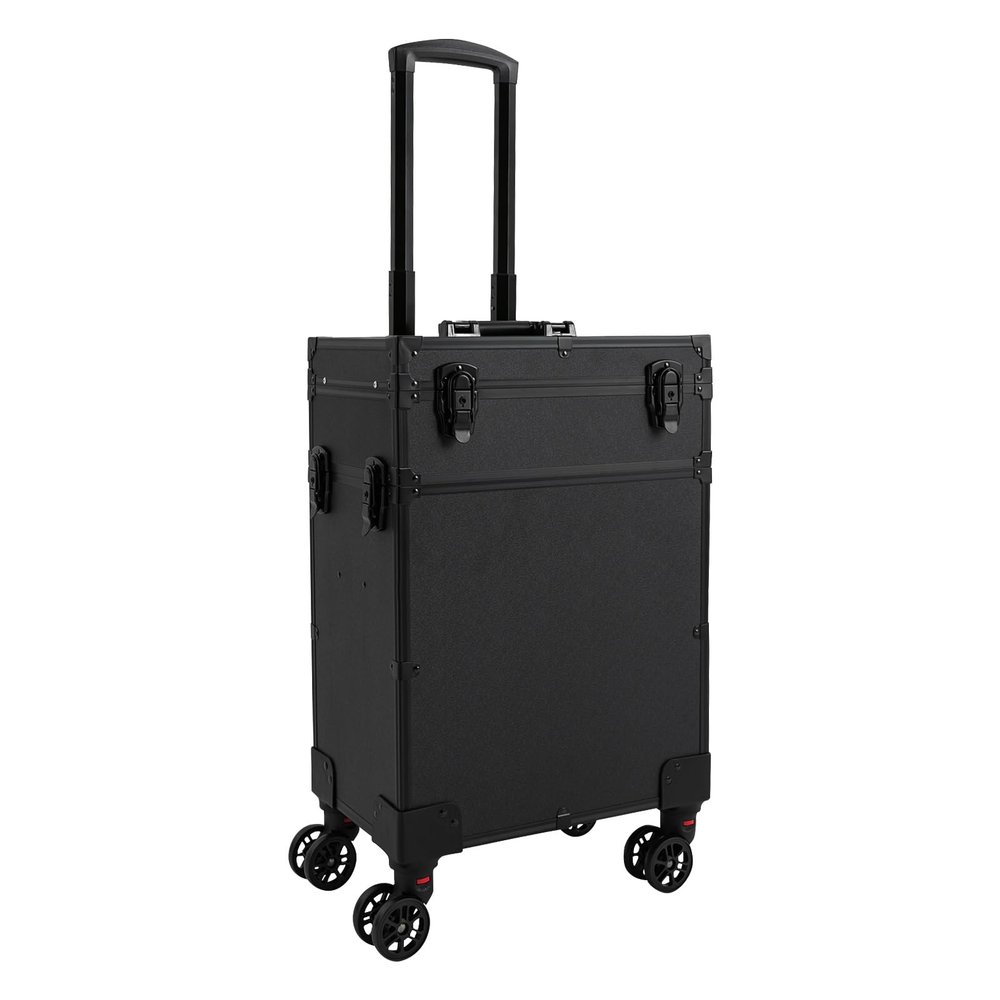 3 Tier Makeup Case w/LED Light, Rolling Lockable Makeup Case, Large Storage Cosmetic Trolley, Hairdressing Trolley Stylist Beauty Luggage Travel Organizer Tool Box for Make Up Artists (3 Tier)