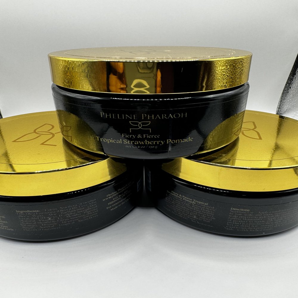 Pheline Pharaoh Fiery & Fierce - Tropical Strawberry Pomade, Gold/ Yellow