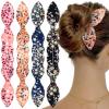 4 Pcs Deft Bun Maker French Twist Rabbit Ear Bun Twister Flower Flexible Quick Hair Styling Accessories for Women Girls view 1