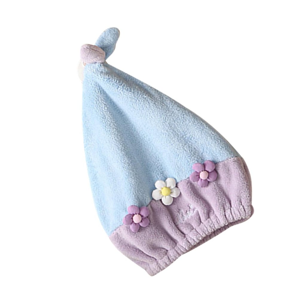 Beatifufu Women Fleece Hair Drying Cap Quick Drying Towel for Hair Types Cute Floral Design Lightweight and Travel-friendly