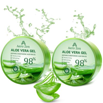 Organic Aloe Vera Gel for Face Made within 12 Hours of Harvest, 98% Pure Aloe Vera Gel for Skin, Scalp, & Hair, Soothing Aloe Face Moisturizer, Multipurpose Skin Care20oz