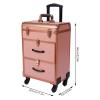 ZUANYAN Large Makeup Trolley With Lock And Partition Storage And Organizing Box, Gold view 2